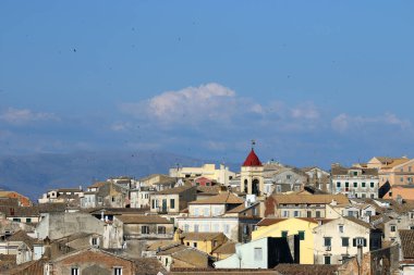 Yaz aylarında Corfu town Korfu cityscape Yunanistan 