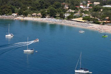 Yaz beldesinde Valtos Plajı Parga Yunanistan 