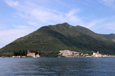 Saint George ve Our Lady Kayalar adaların Perast manzara 
