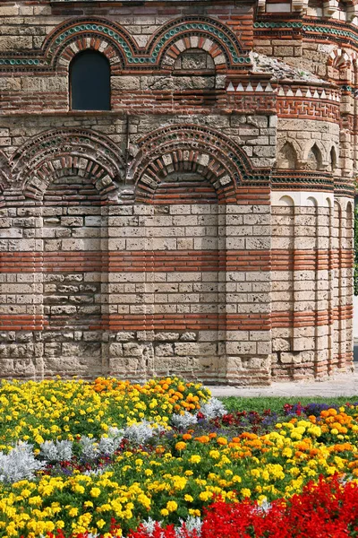 Церква Христа Пантократора стіна докладно Несебр Болгарія — стокове фото