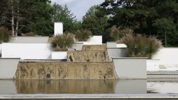 Fuente Árboles Donau Park Viena Austria — Vídeos de Stock