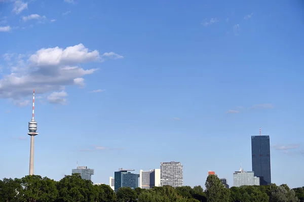 Donau Város Bécsben Városkép Ausztria — Stock Fotó