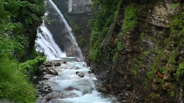 Bad Gastein Vattenfall Gasteiner Ache Floden Österrike — Stockvideo