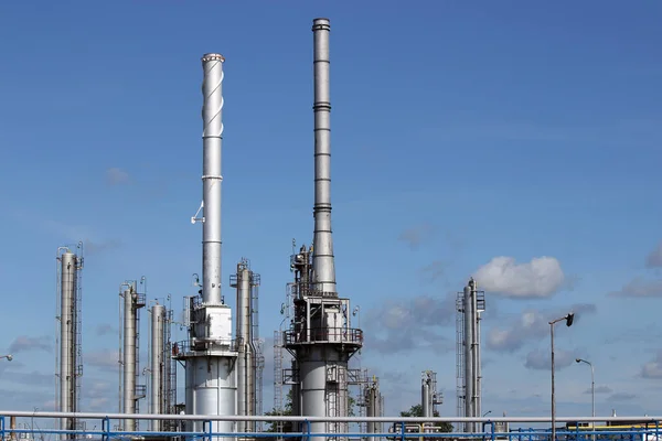 Raffineria Petrolio Impianto Petrolchimico Industria Pesante — Foto Stock