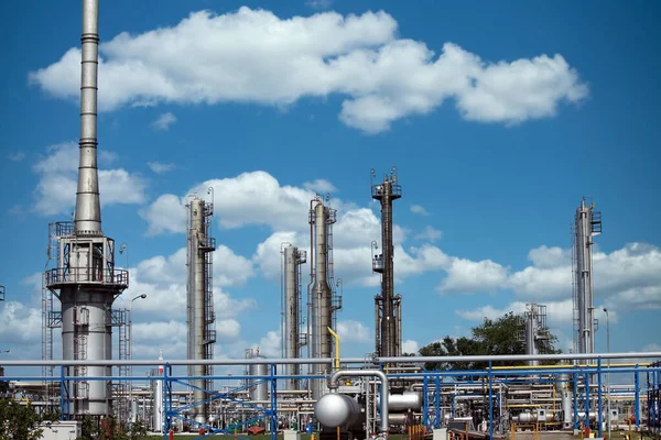Refinaria Petróleo Indústria Plantas Petroquímicas — Fotografia de Stock