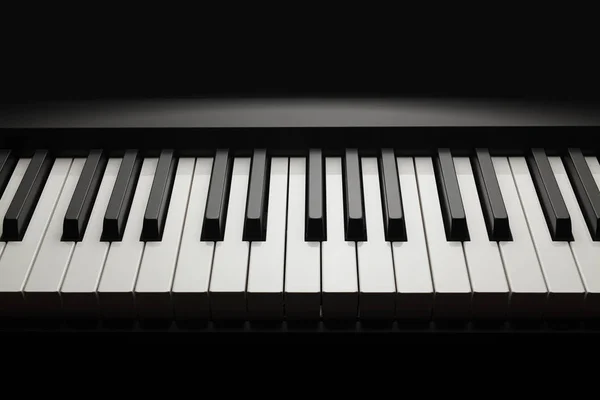 Siyah arkaplanda piyano klavyesi