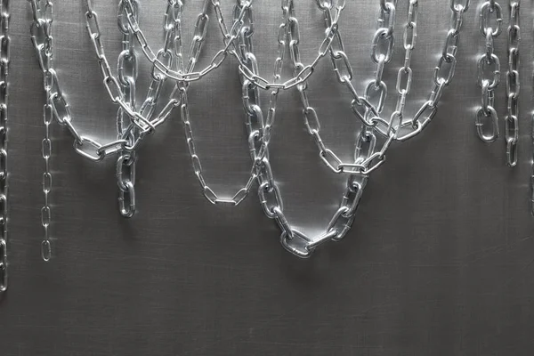 Metal Chains Brushed Aluminum Background — Stock Photo, Image