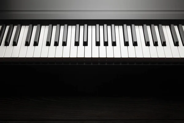 Piano Keyboard Mörka Träbord — Stockfoto