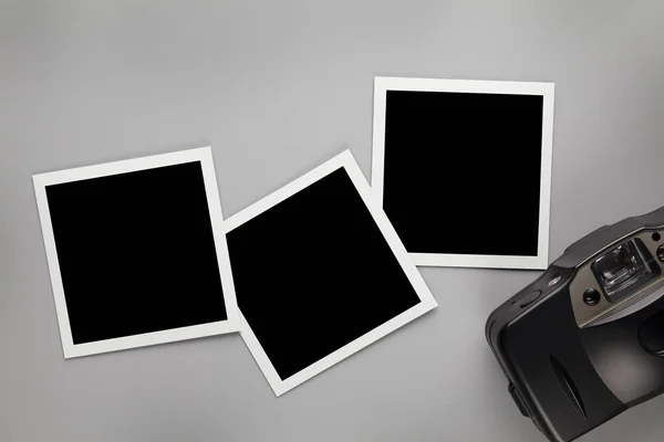 Three vintage photo frames with blank space for your content and — Stock Photo, Image