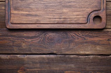 Ahşap plakalar arka plan üzerinde eski kesme tahtası