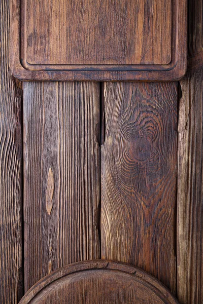 木製の背景テンプレート - 茶色の板に2つのまな板 — ストック写真