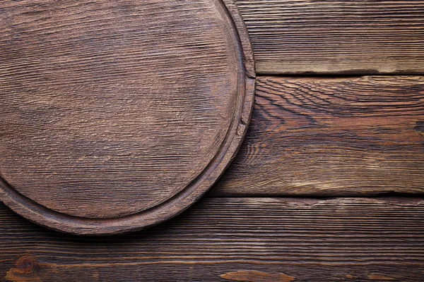 木製の背景テンプレート - 茶色の板の丸いまな板 — ストック写真
