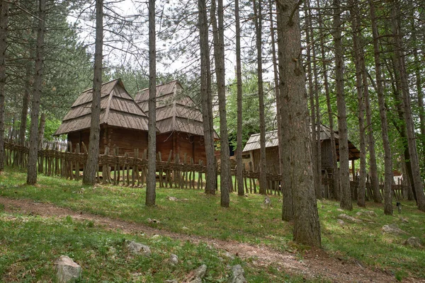 Etno Pueblo Sirogojno Zlatibor Serbia — Foto de Stock