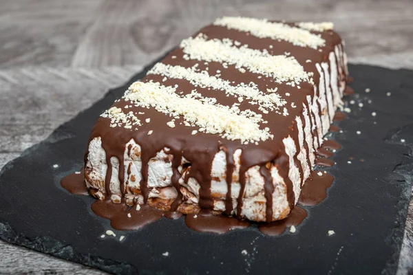 Gâteau Maison Chocolat Doux Biscuit — Photo