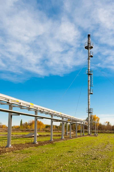 Fackelsystem Auf Einem Gasfeld — Stockfoto