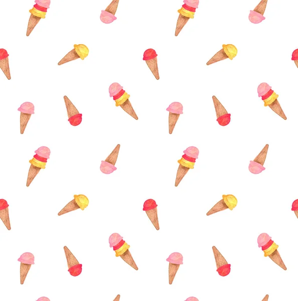 Watercolor Ice Cream Cone Set — Stock Photo, Image