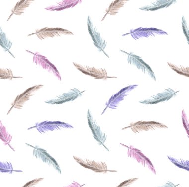 Suluboya şiir elemanları, elle çizilmiş seamless modeli.