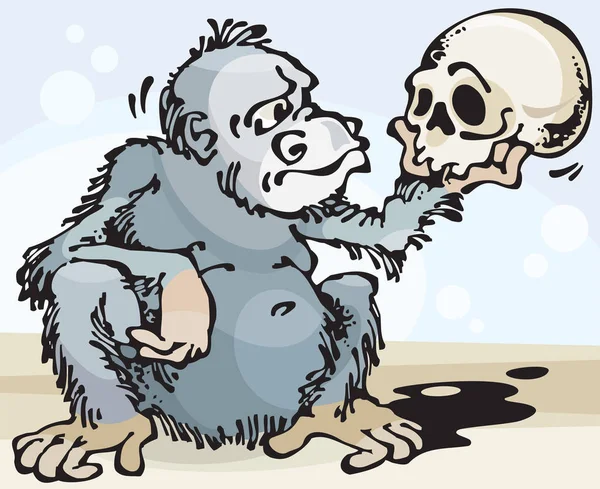 Μαϊμού Και Κρανίο Εικονογράφηση Διανύσματος Κλιμακούμενο Μέγεθος — Διανυσματικό Αρχείο