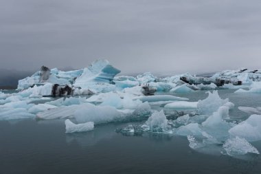 İzlanda, Jokulsarlon lagün, İzlanda buzul lagün Körfezi'nin güzel soğuk manzara resim