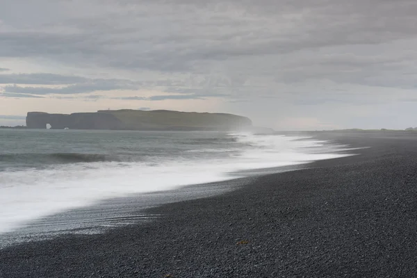 Dyrholaey Пляж Лафайєт Бухту Дощово Зимовий День Ісландія Reynisfjara Вік — стокове фото