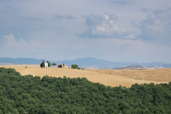 Cappella Vitaleta Toscana Bellissimo Paesaggio Italia — Foto Stock