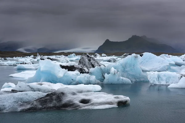Ledovce Ledovcové Laguně Jokulsarlon Národní Park Vatnajokull Jihovýchodní Island Evropa — Stock fotografie