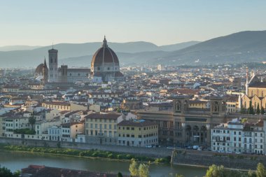 Güzel görünüm zor inanılmaz Floransa şehir ve katedral Santa Maria dl Fiore (Duomo), Florence, İtalya