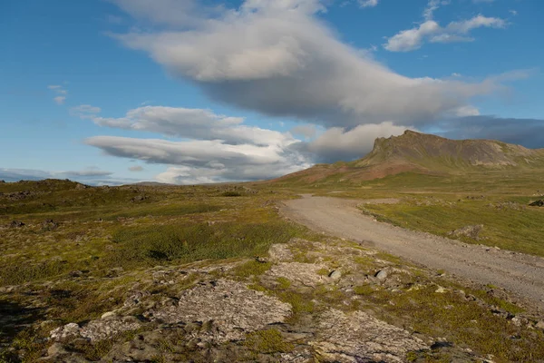 Štěrková Cesta Jižních Fjordů Island — Stock fotografie