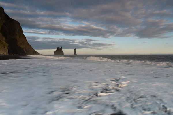 Найкрасивіші Чорний Пісків Пляжу Вік Ісландії — стокове фото