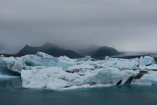 Island Jokulsarlon Lagoon Krásná Zima Krajina Obrázek Islandské Ledovcové Laguny — Stock fotografie