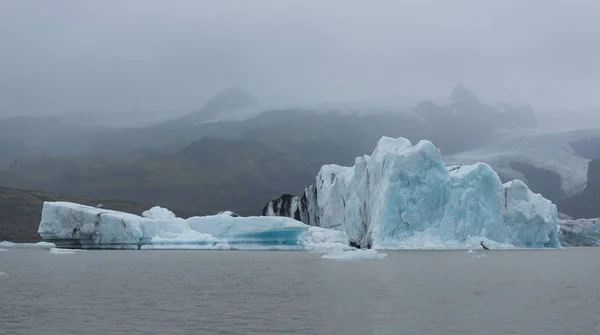 Vista Panorâmica Icebergs Glacier Lagoon Islândia — Fotografia de Stock