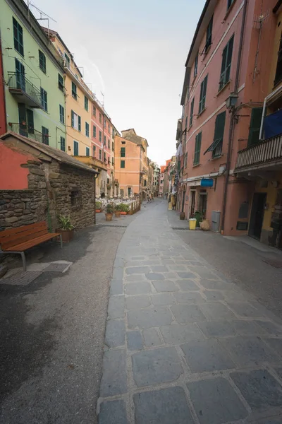 意大利维纳扎 9月9日 意大利韦尔纳扎阳光明媚的日子里 沿着大街上的五颜六色的房屋 韦尔纳扎是五个著名的五渔村之一 — 图库照片
