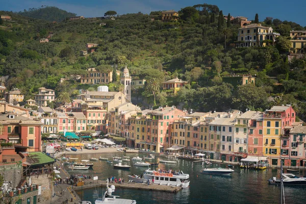 Portofino Pueblo Pesquero Italiano Provincia Génova Italia Complejo Vacacional Con — Foto de Stock