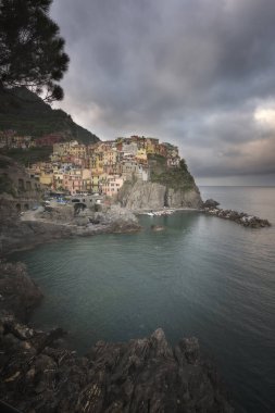 manarola görünümü. Manarola küçük bir kasabadır la spezia eyaletinin, liguria, İtalya
