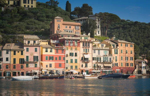 Hermosa Bahía Con Coloridas Casas Portofino Liguria Italia — Foto de Stock