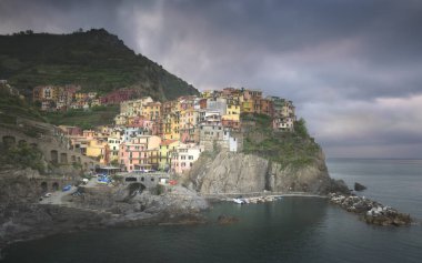 manarola görünümü. Manarola küçük bir kasabadır la spezia eyaletinin, liguria, İtalya.