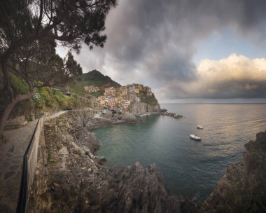 manarola görünümü. Manarola küçük bir kasabadır la spezia eyaletinin, liguria, İtalya.