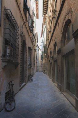 Eski Ortaçağ street Toskana, İtalya