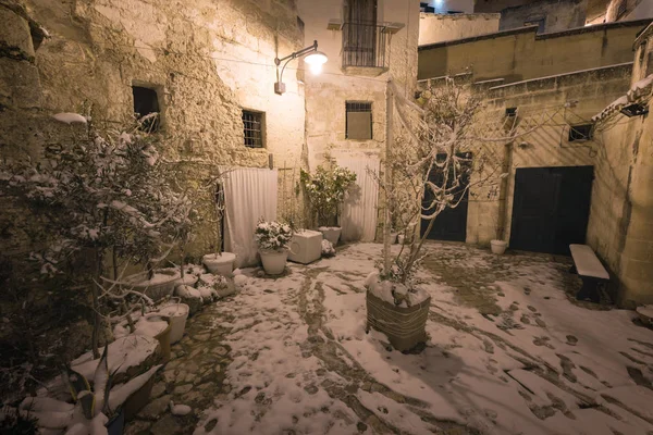 Antike Stadt Matera Sassi Matera Winter Basilikata Süditalien Straßen Von — Stockfoto