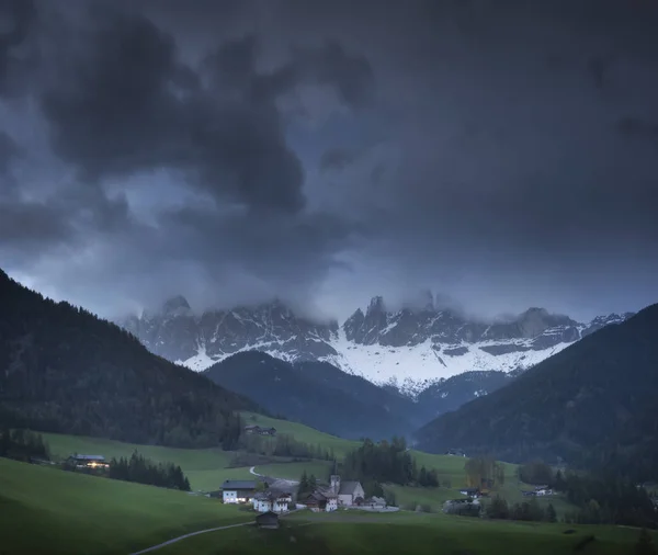 Beroemde Beste Alpine Plaats Van Wereld Santa Maddalena Dorp Met — Stockfoto