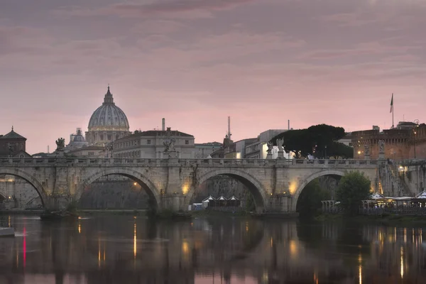 Vatikan Şehri Roma Talya Güzel Canlı Gece Yaz Aylarında Alacakaranlıkta — Stok fotoğraf