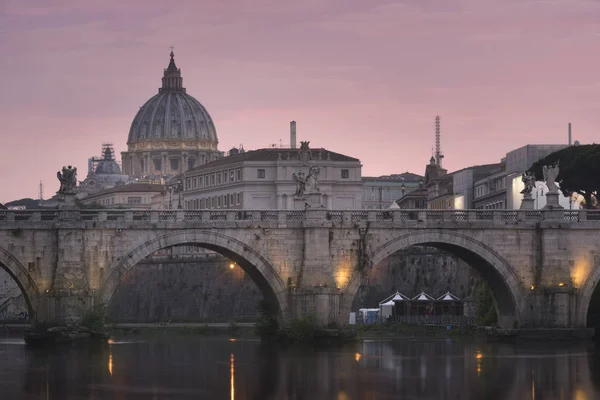 Cidade Vaticano Roma Itália Bela Imagem Vibrante Noite Panorama Basílica — Fotografia de Stock