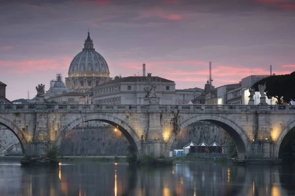 Cidade Vaticano Roma Itália Bela Imagem Vibrante Noite Panorama Basílica — Fotografia de Stock