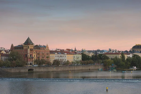 Prag Tschechische Republik Panorama Stadtsilhouette Von Der Karlsbrücke — Stockfoto