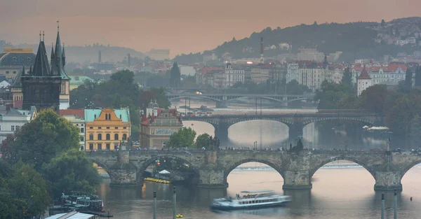 Карлов Мост Через Реку Влтаву Праге Чехия — стоковое фото