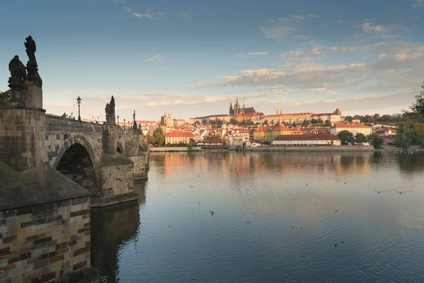 Вид Замок Видом Реку Втлаву Праге — стоковое фото