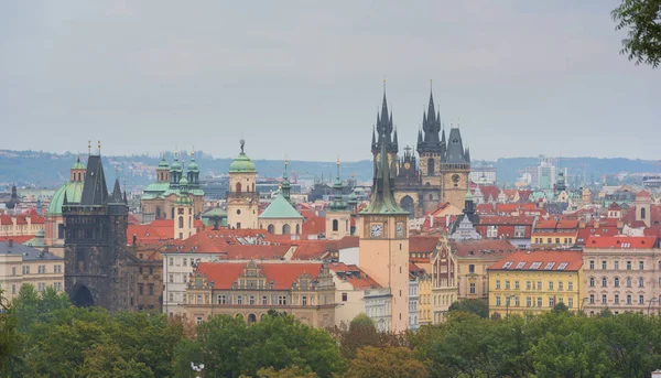 Ciudad Vieja Praga República Checa Sobre Río Moldava Con Catedral — Foto de Stock