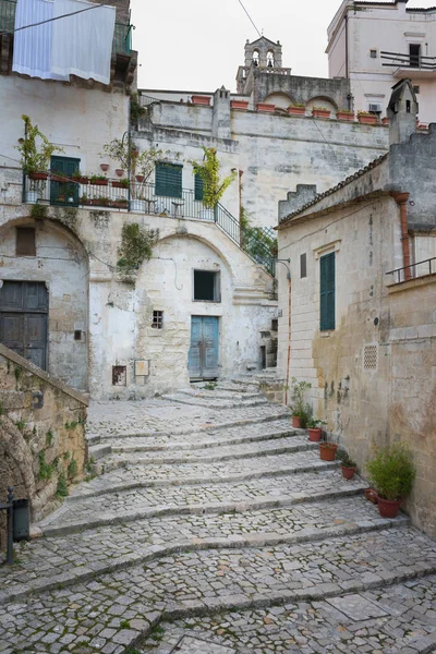 Sassi Matera Starobylé Město Matera Krajiny Přes Den Podrobnosti Sassi — Stock fotografie