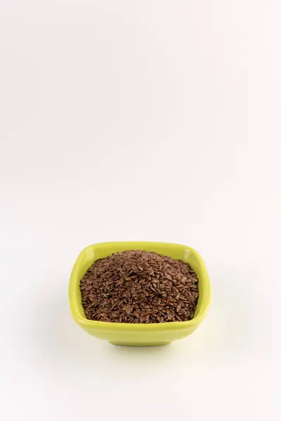 Flax Seeds Bowl Table Background — Stock Photo, Image