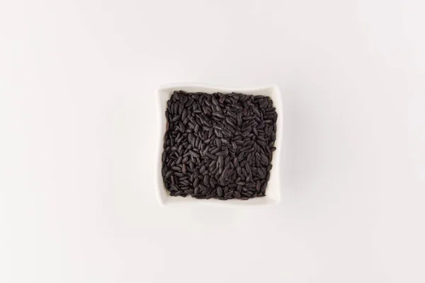 Чаша Черного Дикого Риса Изолированы Белом Фоне — стоковое фото